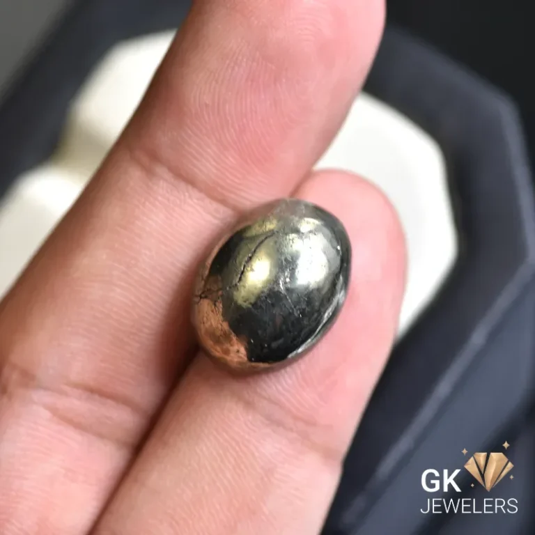 natural pyrite 22.95ct yellow oval stone GK Jewelers Pakistan authentic gemstone photo