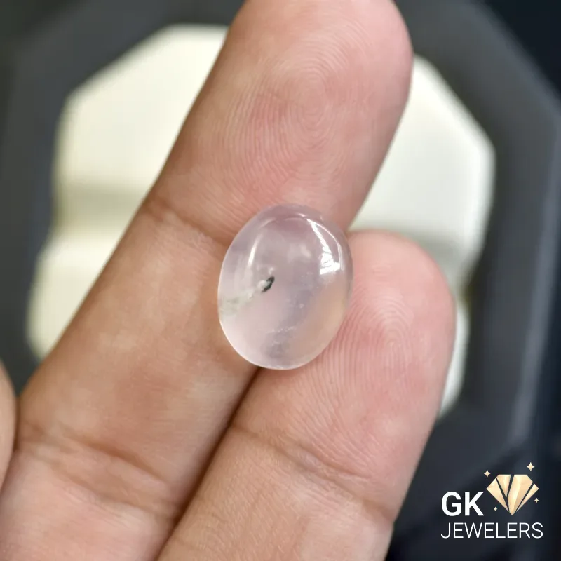 natural quartz 6.25ct white cabochon stone, GK Jewelers Pakistan authentic gemstone photo