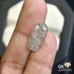 natural quartz 5.44ct black cabochon stone, GK Jewelers Pakistan authentic gemstone photo