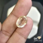 natural quartz 9.46ct golden oval stone - GK Jewelers Pakistan authentic gemstone photo