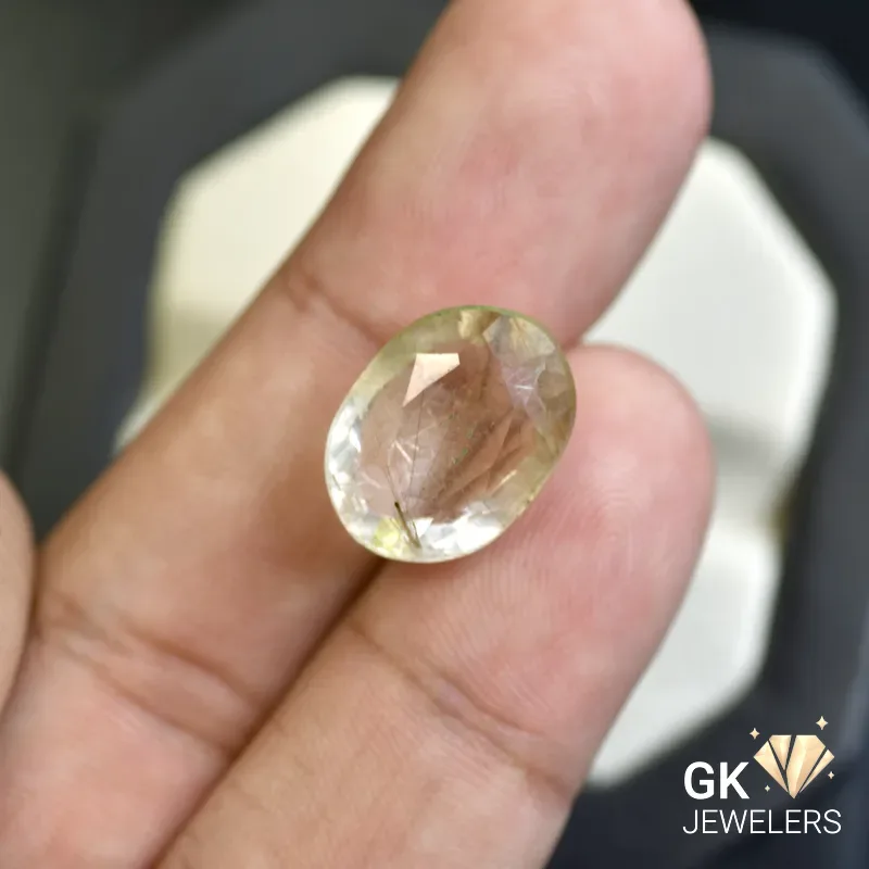 natural quartz 11.29ct golden oval stone, GK Jewelers Pakistan authentic gemstone photo