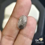 natural quartz 5ct black cabochon stone, GK Jewelers Pakistan authentic gemstone photo