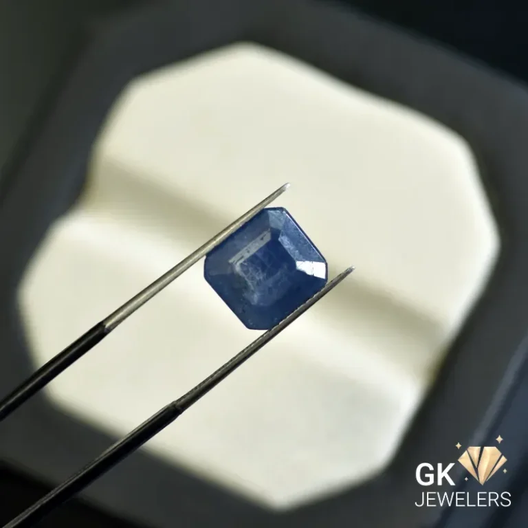 natural sapphire 5.67ct blue square stone: GK Jewelers Pakistan authentic gemstone photo