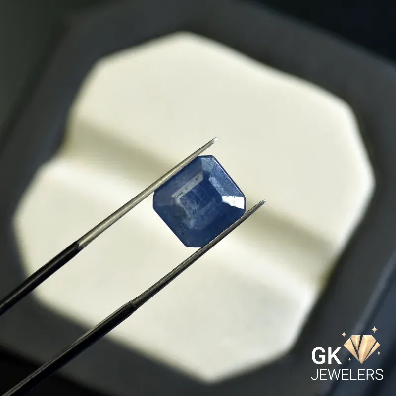 SP-345 natural sapphire 5.67ct blue square stone: GK Jewelers Pakistan authentic gemstone photo
