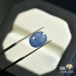 natural sapphire 5.68ct blue oval stone, GK Jewelers Pakistan authentic gemstone photo