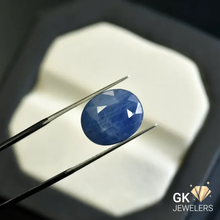 natural sapphire 10.55ct blue oval stone, GK Jewelers Pakistan authentic gemstone photo