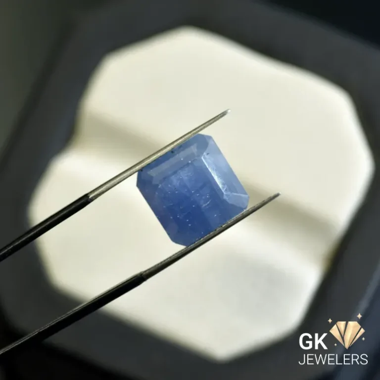 natural sapphire 10.29ct blue square stone, GK Jewelers Pakistan authentic gemstone photo