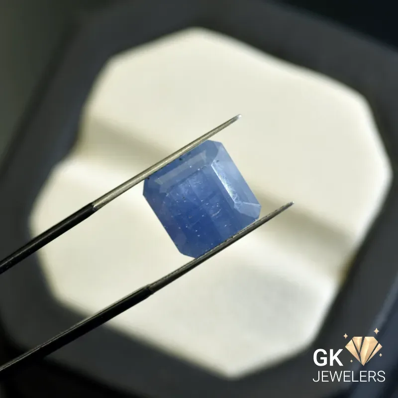 SP-354 natural sapphire 10.29ct blue square stone, GK Jewelers Pakistan authentic gemstone photo