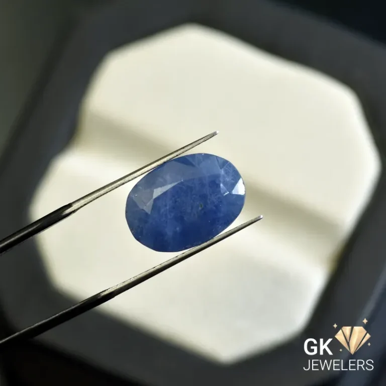natural sapphire 13.33ct blue oval stone, GK Jewelers Pakistan authentic gemstone photo