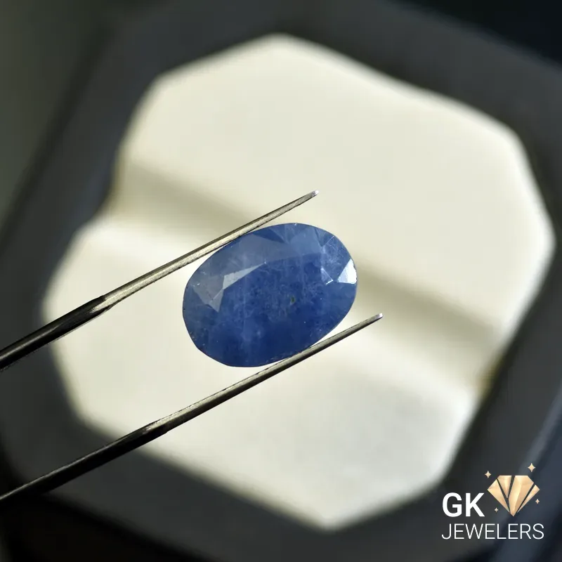 SP-357 natural sapphire 13.33ct blue oval stone, GK Jewelers Pakistan authentic gemstone photo