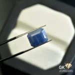 natural sapphire 8ct blue emerald cut stone, GK Jewelers Pakistan authentic gemstone photo