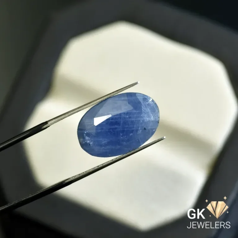 natural sapphire 15.44ct blue oval stone, GK Jewelers Pakistan authentic gemstone photo