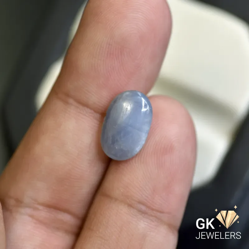 natural sapphire 5.47ct blue cabochon stone: GK Jewelers Pakistan authentic gemstone photo