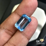 natural topaz 16.03ct swiss blue emerald cut stone, GK Jewelers Pakistan authentic gemstone photo