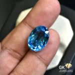 natural topaz 15.92ct blue oval stone GK Jewelers Pakistan authentic gemstone photo