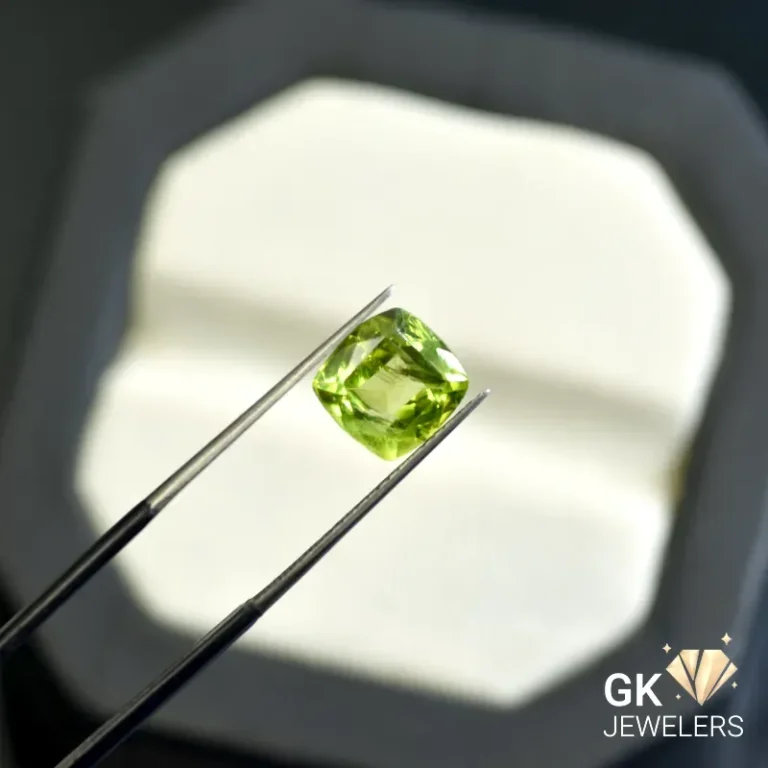 natural peridot 2.69ct green square stone, GK Jewelers Pakistan authentic gemstone photo