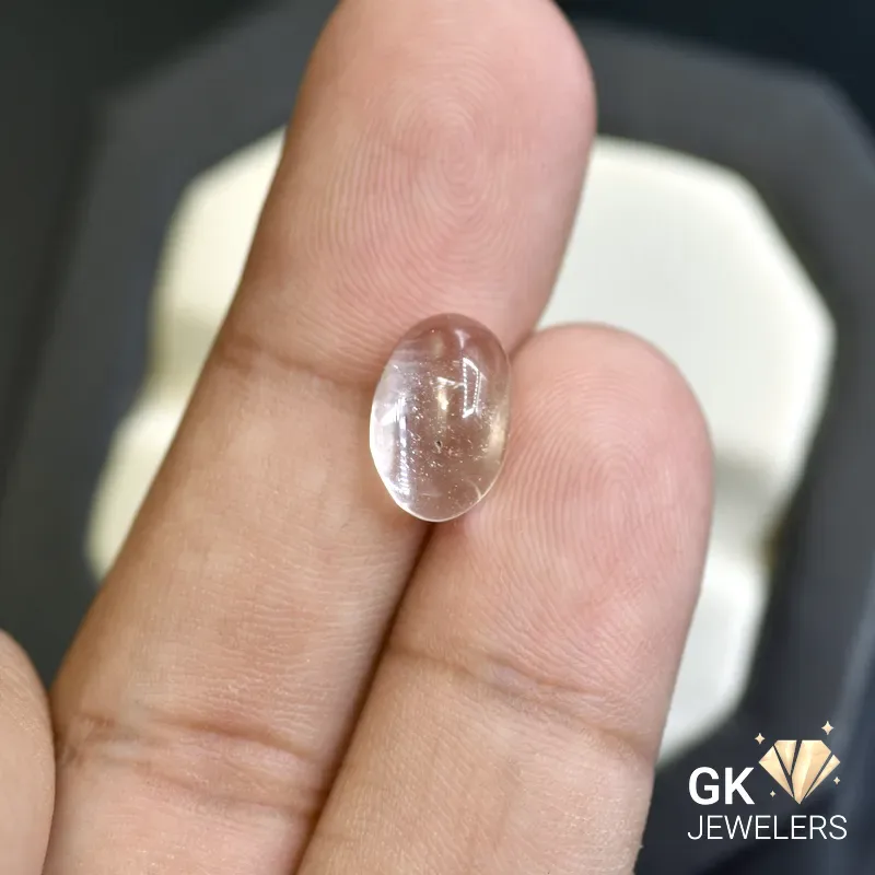natural quartz 3.52ct color less cabochon stone, GK Jewelers Pakistan authentic gemstone photo