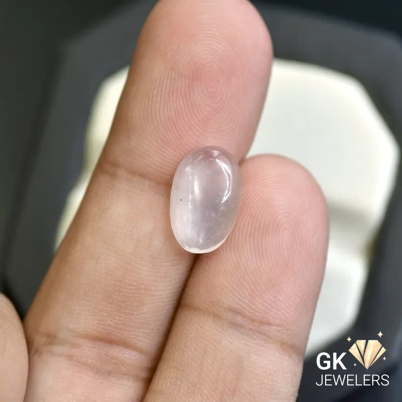 natural quartz 3.70ct white cabochon stone, GK Jewelers Pakistan authentic gemstone photo